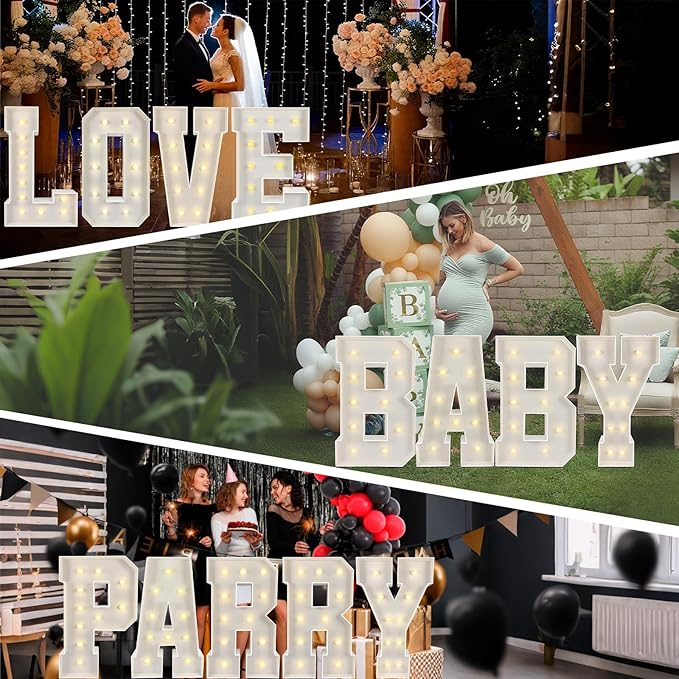 Marquee Light Up Numbers: 4FT Large Decorative Letters Signs for Party Decorations Baby Shower Birthday Wedding Engagement Anniversary, 4 Feet Tall Pre-Cut DIY Foamboard Number 9 - Easy to Assemble