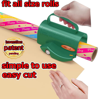 Wrapping Paper Roll Cutter Tool with 3 pcs Replaceable Blade Kit Gift Wrapping Paper Cutter for Christmas and Birthday Wrapping Paper Gift Wrap Cutter Holder Tube Slicing Trimming.