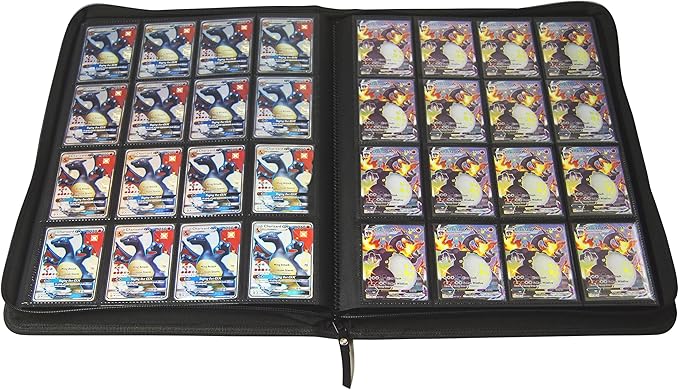 TopDeck 1000 Card Binder - TCG Portfolio - 16 Pocket Card Binder - Ringless Binder Compatible with Pokemon Cards, Yu-Gi-Oh, Magic the Gathering, and More - Side Load Sleeves - Cards Album (Black)
