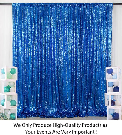 ShinyBeauty Royal Blue Sequin Backdrop 10FTx10FT Photo Backdrop for Wedding Sparkle Backdrop for Photograph Glitter Backdrop for Baby Shower Party Shimmer Fabric Background
