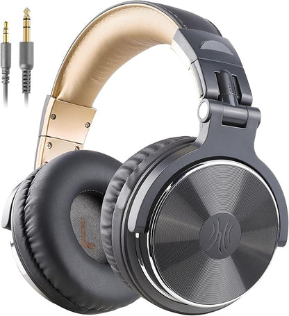 OneOdio Wired Over Ear Headphones Studio Monitor & Mixing DJ Stereo Headsets with 50mm Neodymium Drivers and 1/4 to 3.5mm Jack for AMP Computer Recording Podcast Keyboard Guitar Laptop - Grey