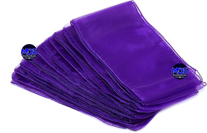 MDS Pack of 125 PCS Organza Chair Sashes Wider Dining Chair Bows Ribbon Tie Back for Wedding Party Birthday Bridal Shower Reception Event Banquet Home Chair Cover Decoration - Purple