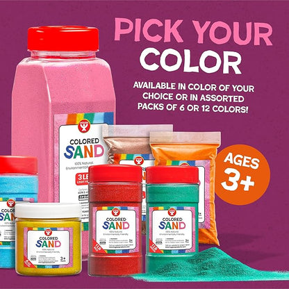 Hygloss Colored Sand for Crafts - 15 lb Bottle, Lavender - Vibrant Colorful Fine Sensory Play Sand Art Kits for Kids - Classroom Activities for Children 3 4 5 6 7 8 9 10 11 12 - Safe for Ages 3+