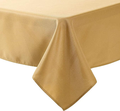Cupuamon Square Tablecloth 52x52 inch Washable Polyester Fabric Table Cloth for Wedding Party Dining Banquet Decoration（52x52,Gold）