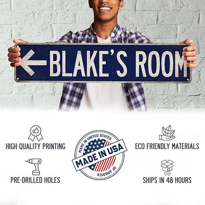 Custom Vintage Street Sign Personalized Directional Signs - Made In USA - Custom Text Personalized Gifts For Men Novelty Street Signs 104180012001