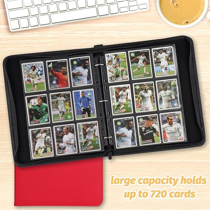 Trading Card Binder, Card Collection Binder Album Folder with 720 Side Loading Pockets, 9 Pocket Trading Card Album Folder for TGC,MTG, Baseball Cards, Yugioh