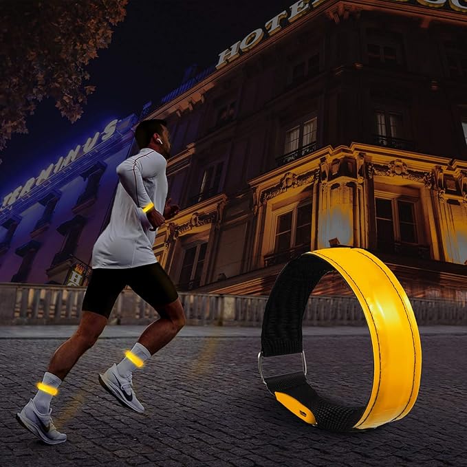 Rechargeable LED Armband for Running(2 Pack), Light Up LED Armband, High Visibility Reflective Running Gear for Night Safety, Running Lights for Running Walking Cycling
