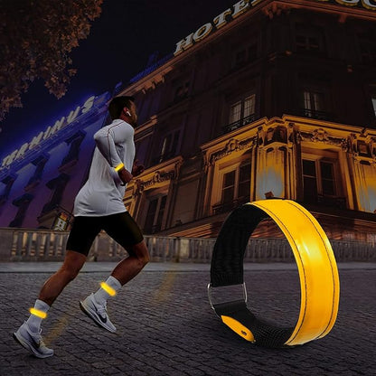 Rechargeable LED Armband for Running(2 Pack), Light Up LED Armband, High Visibility Reflective Running Gear for Night Safety, Running Lights for Running Walking Cycling