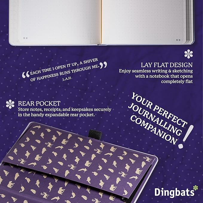 Dingbats - Earth Dotted A5 Medium Notebook, Glicine Arctic - Hardcover - Cream 100gsm Ink-Proof Paper - Numbered Pages, Index & Key Pages