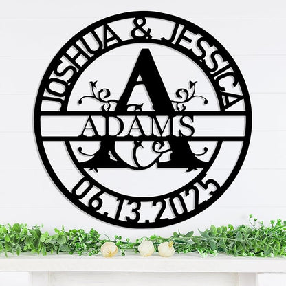 Personalized Metal Name Signs, Split Letter Monogram Wall Decor, Custom Last Name Sign, Family Name Sign for Outdoor, Personalized Wedding Gift, Garden Decor, Metal Wall Art, Housewarming Gift
