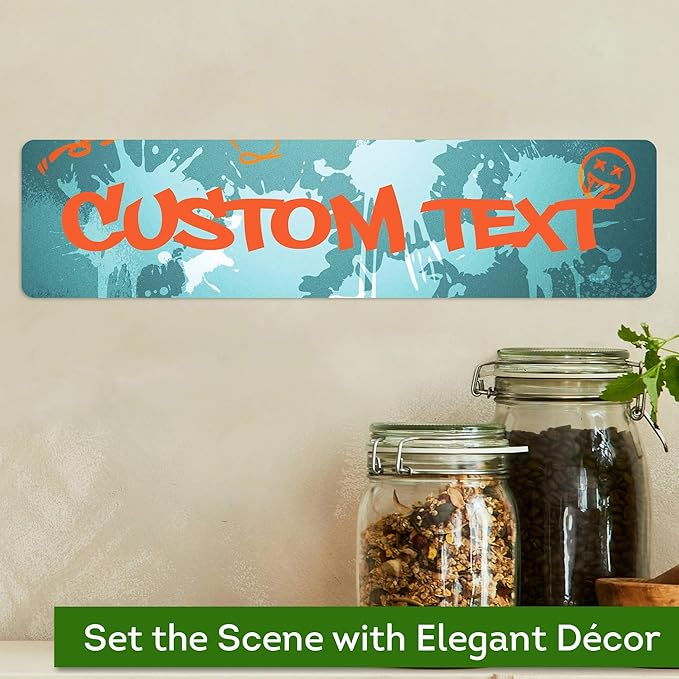 Custom Sign, Custom Street Sign, 11 Font Colors, 13 Font Styles, 4 Hole Options, 22 Sizes, 3x12 Inches, Rust Free DiBound, Fade Resistant, Made in USA by My Sign Center (Graffiti)