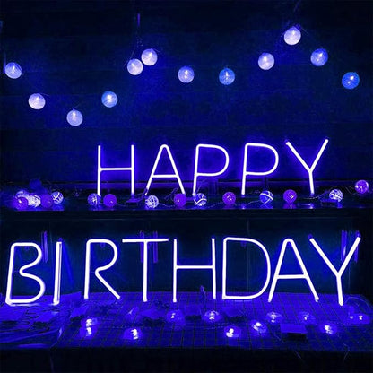 LED Blue Neon Letter Signs Night Light Battery or USB Operated LED Marquee Letters Neon Art Decorative Lights Wall Decor for Children Baby Room Christmas Wedding Party Decoration(M)
