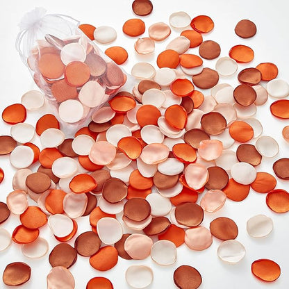 Serwalin 300Pcs Silk Rose Petals Artificial Flower Petals for Weddings Fake Rose Orange Petals Proposal for Wedding Basket Aisle Runner Bridal Shower (4 Color Mixes)