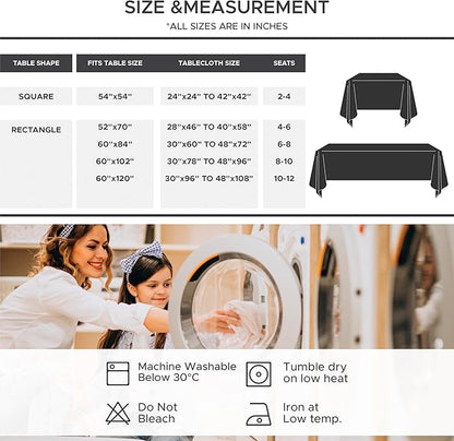 Fitable Faux Linen Tablecloths for Rectangle Tables: Water & Stain Resistant Farmhouse Table Cloth, Washable Burlap Textured Table Covers for Kitchen Dining Party(2 Pack, 60x84 Inch, Khaki)