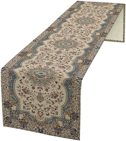 Boho Vintage French Table Runner,Retro Flower Rustic Country Style Floral Print Pattern for Home Kitchen Table Decor Dining Coffee Room Garden Party Decor 13x108in