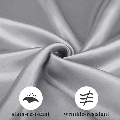 Aneco 12 Pieces Satin Napkin Square 20 x 20 Inches Dinner Napkins Weddings Party Napkin Soft Table Napkins for Romantic Weddings Party Dinner Decoration (Grey)