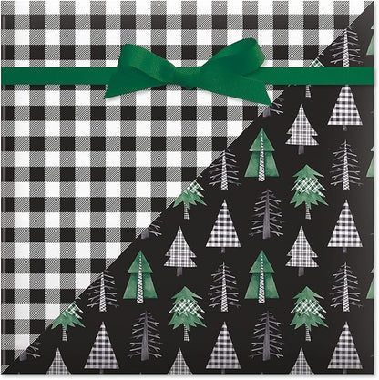 Current Christmas Tree Farm Double-Sided Jumbo Rolled Gift Wrap, Premium Semi-Gloss 23-Inch x 32-Foot Wrapping Paper Roll, 61 Square Feet Total