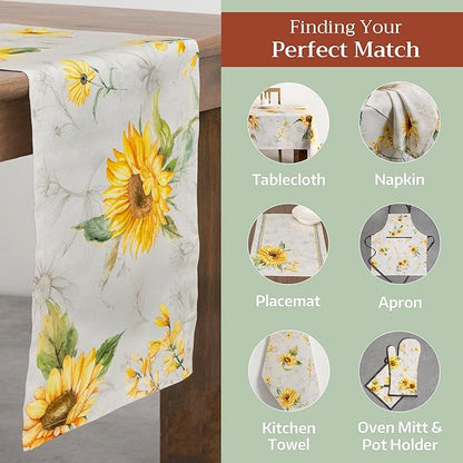Maison d' Hermine Table Runner 100% Cotton Double Layer Table Runners 72 inches Long Decorative for Home Kitchen Dining Party Baby Shower Wedding Bridal Shower Spring Summer (Candice, 14.50" x 72")