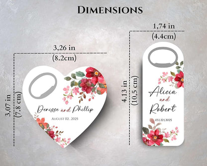 Wedding Bottle Opener Favors for Guests in Bulk, Hearts Shape Bottle Opener, Personalized Party Favors in Bulk, Wedding Favor Guests. 20 to 300 pcs. Custom Fridge Bottle Opener (Rectangular)