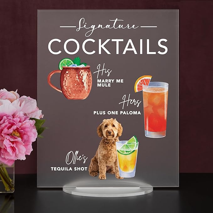 Pet Signature Drink Wedding Signs