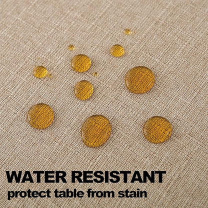 NLMUVW Linen Tablecloth Rectangle 8 Foot Burlap Textured Oblong Table Cloth Water Resistant Farmhouse Table Cover for Kitchen Dining Coffee, 54 x 120 Inch