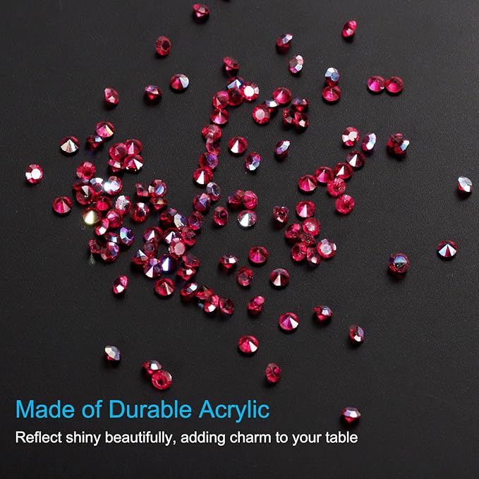 PATIKIL 14000Pcs Wedding Table Scatter Confetti Crystals 3mm Acrylic Diamonds Vase Fillers Gems for Table Centerpiece Decorations Bridal Shower Party, Burgundy AB