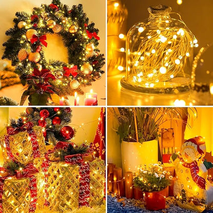 6 Pack Fairy Lights Battery Operated - 7ft 20 Led Twinkle Lights 3 Modes, Bulk Mini String Lights Waterproof for Mason Jars Vases DIY Party Wedding Decoration Christmas -Warm White