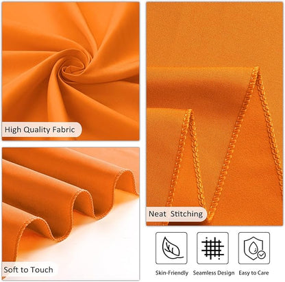 8 Pack Orange Tablecloth 60 x 126 Inch Rectangular Tablecloths for 8 Foot Rectangle Tables, Wrinkle Resistant Orange Table Cloth Washable Polyester Fabric for Buffet Wedding Party Banquet