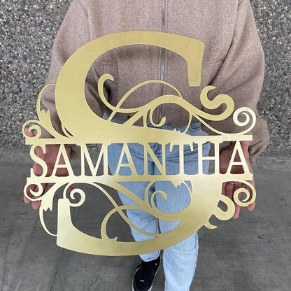 Personalized Metal Name Signs, Split Letter Monogram Wall Art Decor, Durable Steel Family Last Name Decor, Custom Signs Indoor or Outdoor, Personalized Wedding Gifts, Housewarming Gift