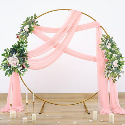 Blush Wedding Arch Draping Fabric Sheer Arch Drapes Backdrop Curtain for Ceremony Party Wedding Decor 19Ft Length x 28" Width 1 Panel