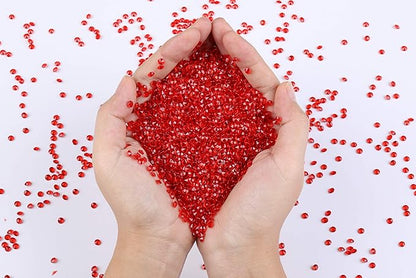 10000 pcs/Pack Wedding Table Scatter Confetti Crystals Acrylic Diamonds Vase Fillers 4.5 mm Rhinestones for Wedding, Bridal Shower, Vase Beads Decorations (Red)