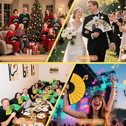 Custom Fans with Your Photo/Text - Personalized Folding Hand Fan for Line Dancing, Weddings, Parties | Decorative Gift for Women, Church Events & Dance Performances (20, 10 Inch)