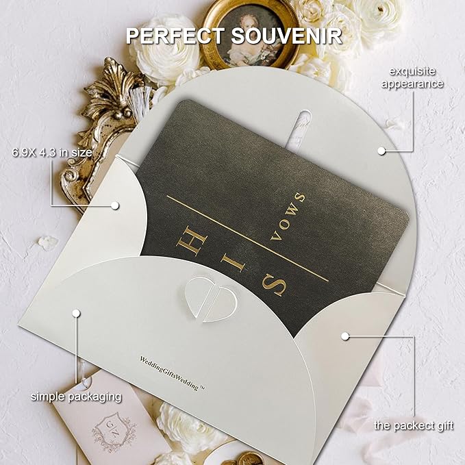 Wedding Vow Books His and Hers, Wedding Registry Gifts Ideas for Bride & Groom,Wedding Essentials