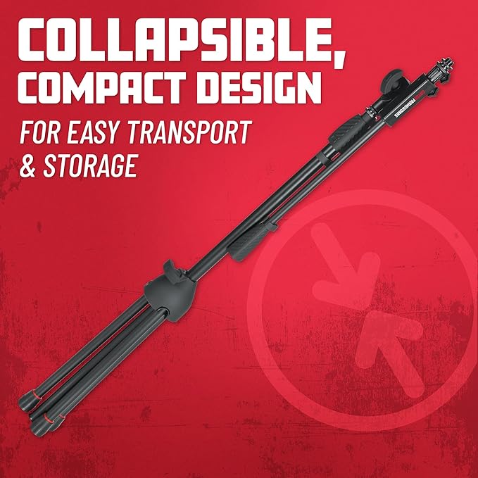 Gator Frameworks Tripod Mic Stand with Boom Arm & Soft Grip Twist Clutch Height Adjustment, Includes 3/8" and 5/8" Adapters (GFW-MIC-2020)