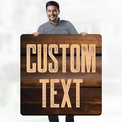 Custom Sign, Custom Street Sign, 11 Font Colors, 13 Font Styles, 4 Hole Options, 22 Sizes, 36x36 Inches, Rust Free DiBound, Fade Resistant, Made in USA by My Sign Center (Vintage Wood)