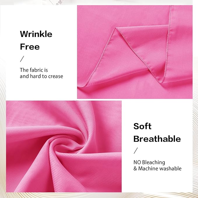 VOK Wedding Arch Draping Fabric Chiffon Fabric, 29in x 18Ft 1 Panels Sheer Chiffon Outdoor Curtain for Wedding Ceremony Birthday Party Decoration (Fuchsia,1 Panel)