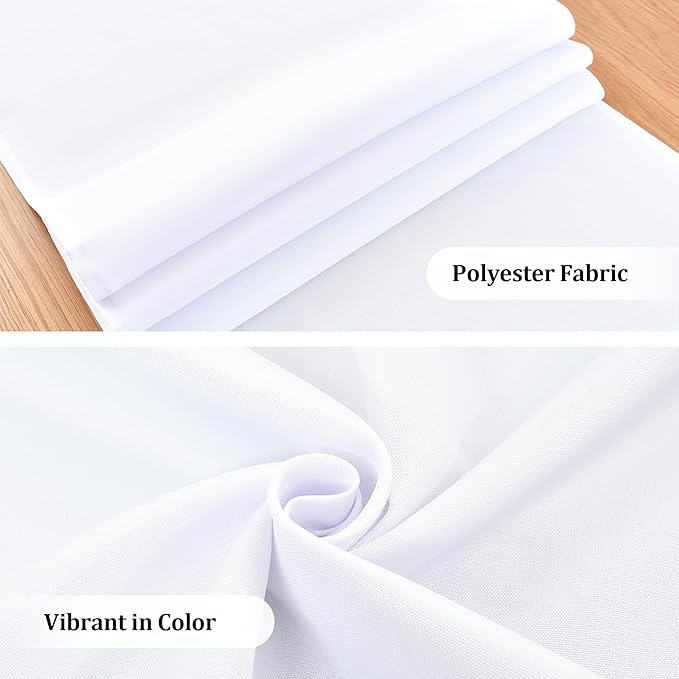 Farmhouse White Table Runner Dining Table Runners 72 Inches Long Coffee Table Runner for Dresser Living Room Bedroom Holiday Party Banquet 12X72 Inch