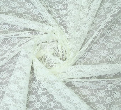 MDS Pack of 20 Wedding 12 x 108 inches Lace Table Runner for Wedding, Decorations for Birthday Parties, Banquets, Graduations, Engagements, and Runners fit Rectangle, Round Table- Ivory