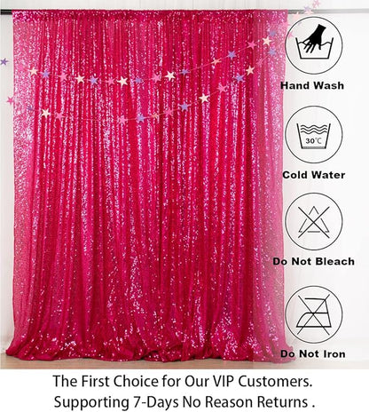 ShiDianYi 4FTX6FT-Fuchsia-SEQUIN Photo Backdrop, Wedding Photo Booth,Photography Background (Fuchsia)