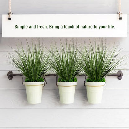 8PCS 17.3" Fake Plants Artificial Wheat Grass Greenery Plastic Plants Fake Grass Artificial Plants for Outdoor Decor Artificial Flower with Greenery Stems for Indoor Home Decoration