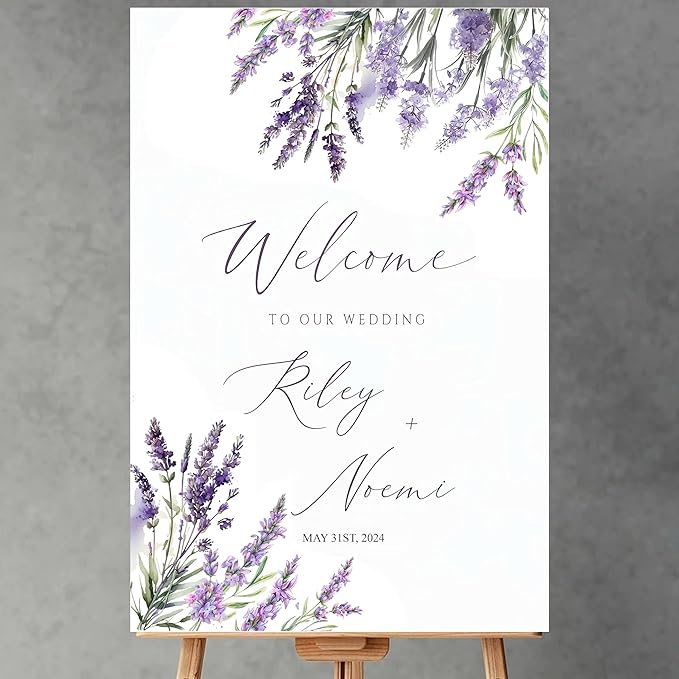 Generic Personalized Wedding Welcome Sign, 18x27 inches, Plastic, Modern Style, Rectangular, Wedding Theme, Event Guestbook