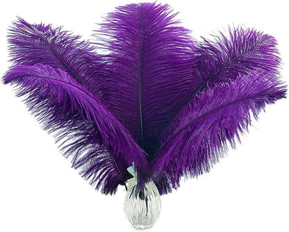 Ballinger Purple Ostrich Feathers Bulk - 24Pcs 10-12inch Feathers for Vase, Party Centerpieces Mardi Gras and Home Decor