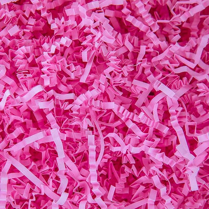 Caleihd Crinkle Cut Paper Shred Packing Grass Cushion Paper Streamer for Christmas Wedding Birthday Bridesmaid Engagement Craft Gift Boxes Bags Basket Filler Decoration 4.5oz Pink