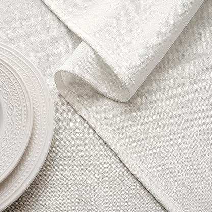 MIULEE White Linen Tablecloth 60x84 Inch Rectangle Table Cloth Waterproof,Stain Resistant & Wrinkle Resistant for Dining Party Wedding