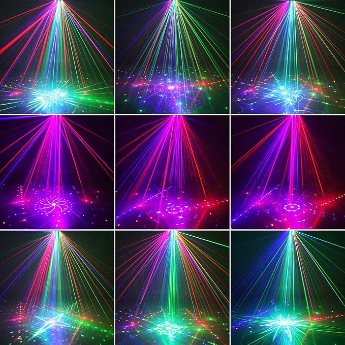 Wuzstar 27-Eye Party DJ Light with Remote, LED Strobe Effects, DMX Control & Sound Activity - Disco Stage Lighting for Clubs, Weddings, DJ Shows, Xmas, Halloween