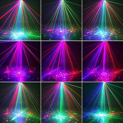 Wuzstar 27-Eye Party DJ Light with Remote, LED Strobe Effects, DMX Control & Sound Activity - Disco Stage Lighting for Clubs, Weddings, DJ Shows, Xmas, Halloween