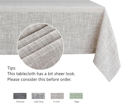 maxmill Flaxy Faux Linen Table Cloth with 2-Tone Slubby Texture Wrinkle Resistant Anti-Shrink Soft Tablecloth for Kitchen Dining Tabletop for Buffet Banquet Parties Rectangle 52 x 70 Inch Linen