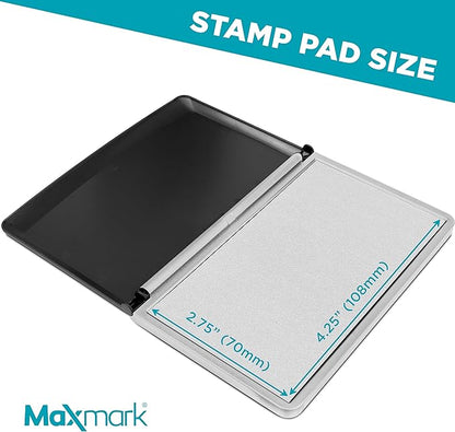 MaxMark Large Dry Stamp Pad - 2-3/4" by 4-1/4" - Premium Quality Felt Pad