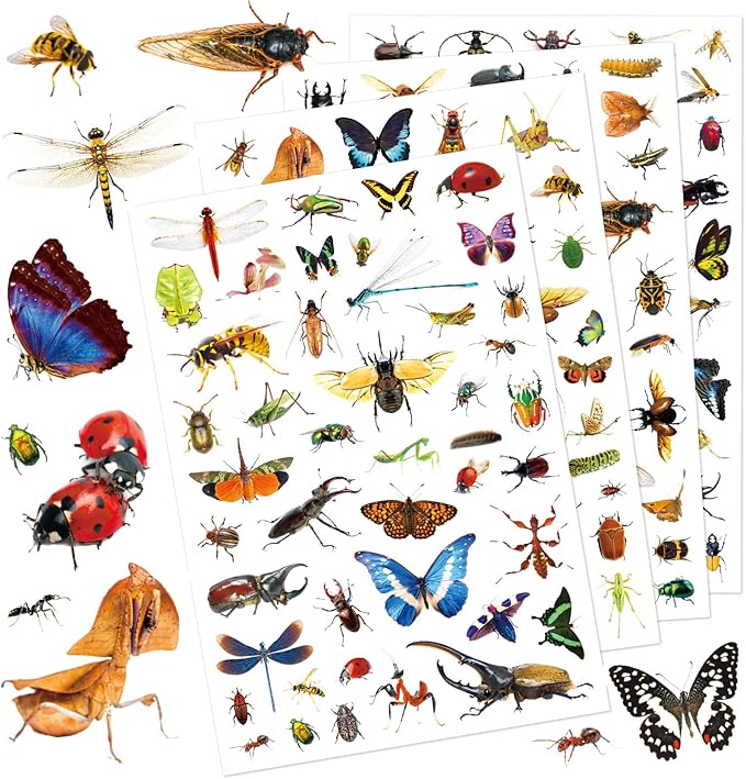 Insect Animals Stickers 840 Count Insect Bug Butterfly Animal Stickers Party Favors Gifts Sticky Decor for Scrapbook Calendar Planner Gift Wrap Decor
