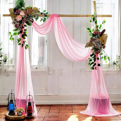 MDS Halloween Chiffon Draping Fabric - 2 Panel, 30" Wide x 75ft Long - Sheer Spooky Arbor & Canopy Drapery for Haunted House Backdrops, Party Ceilings, DIY Costumes & Themed Events - Coral